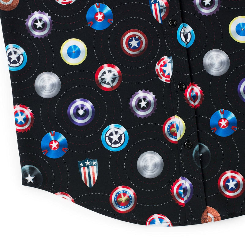 RSVLTS Wield the Shield KUNUFLEX Short Sleeve Shirt in Black — detail 7