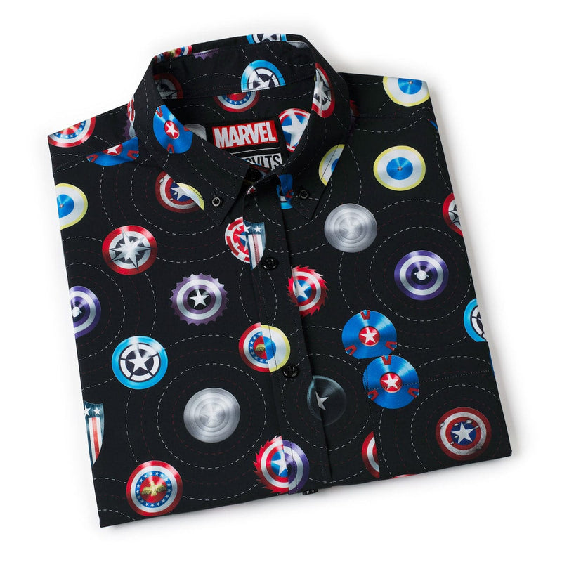RSVLTS Wield the Shield KUNUFLEX Short Sleeve Shirt in Black — detail 8