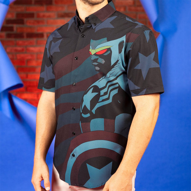 RSVLTS Symbol of Truth KUNUFLEX Short Sleeve Shirt in Black — detail 5