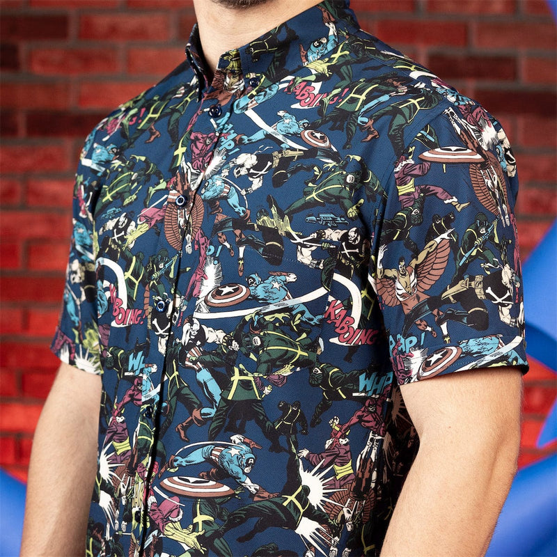 RSVLTS No Surrender KUNUFLEX Short Sleeve Shirt in Blue — detail 4