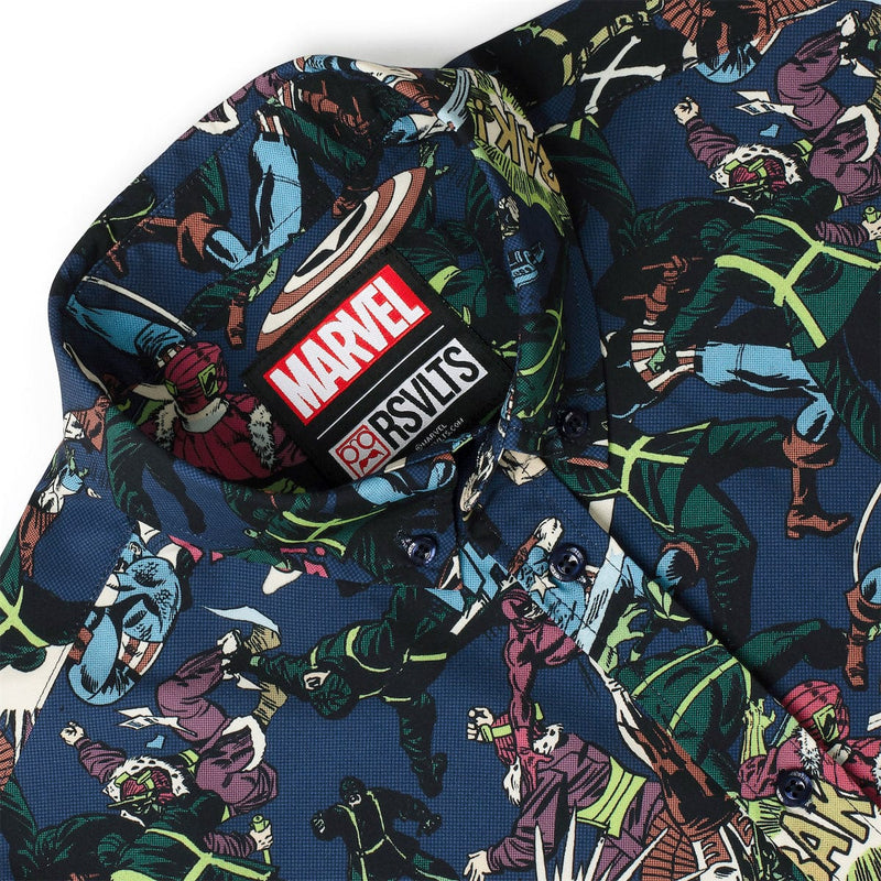 RSVLTS No Surrender KUNUFLEX Short Sleeve Shirt in Blue — detail 6