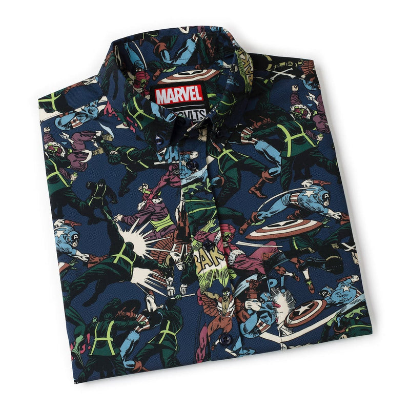 RSVLTS No Surrender KUNUFLEX Short Sleeve Shirt in Blue — detail 8