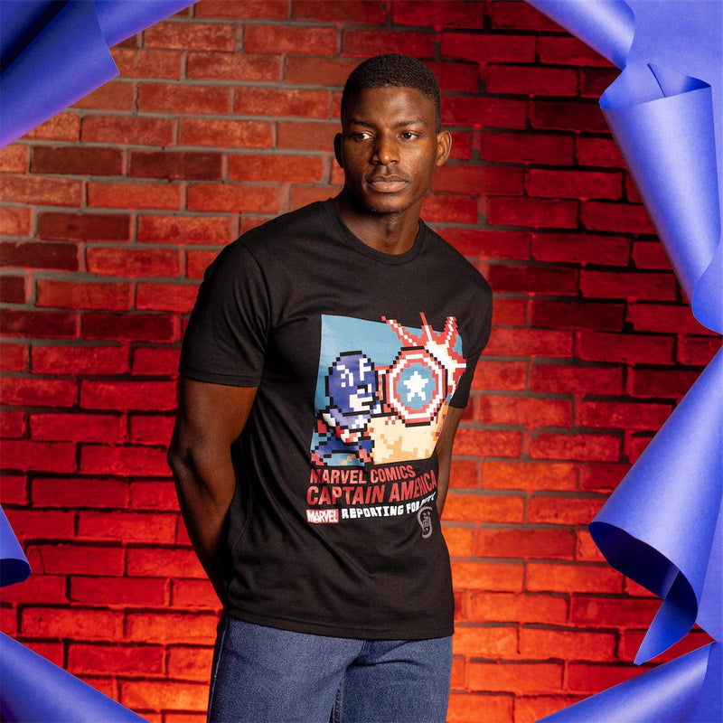 RSVLTS Pixel Patriot Crewneck Tee in Black — detail 2