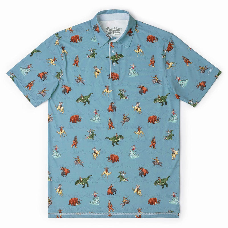 RSVLTS Teddy Rides Again All-Day Polo in Blue — detail 2