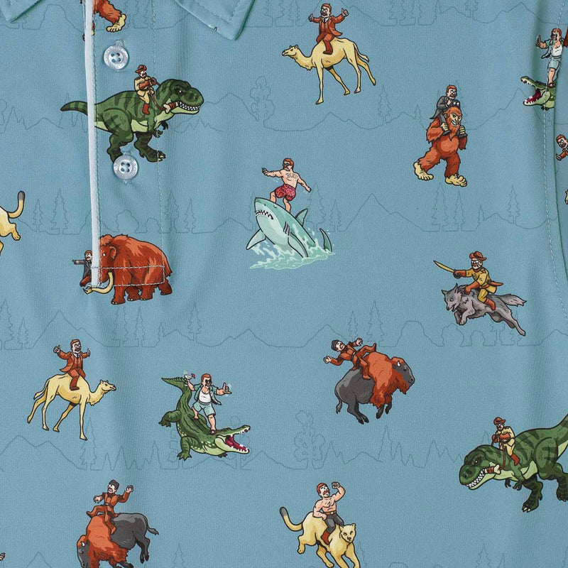 RSVLTS Teddy Rides Again All-Day Polo in Blue — detail 3