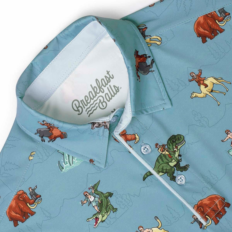 RSVLTS Teddy Rides Again All-Day Polo in Blue — detail 5