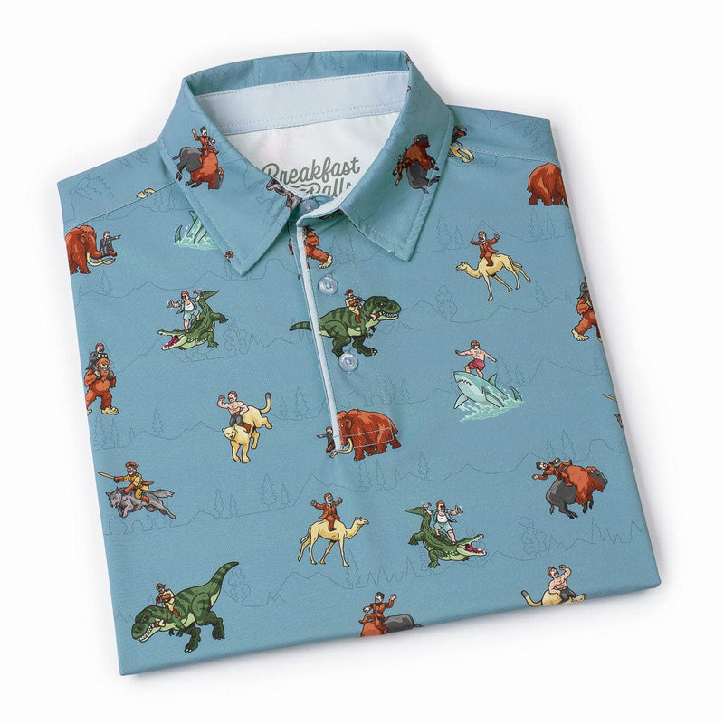 RSVLTS Teddy Rides Again All-Day Polo in Blue — detail 7