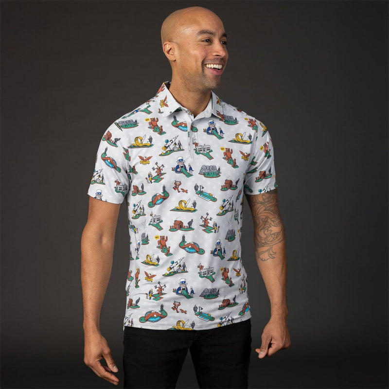 RSVLTS POTUS Putt-Putt All-Day Polo in Gray — front view