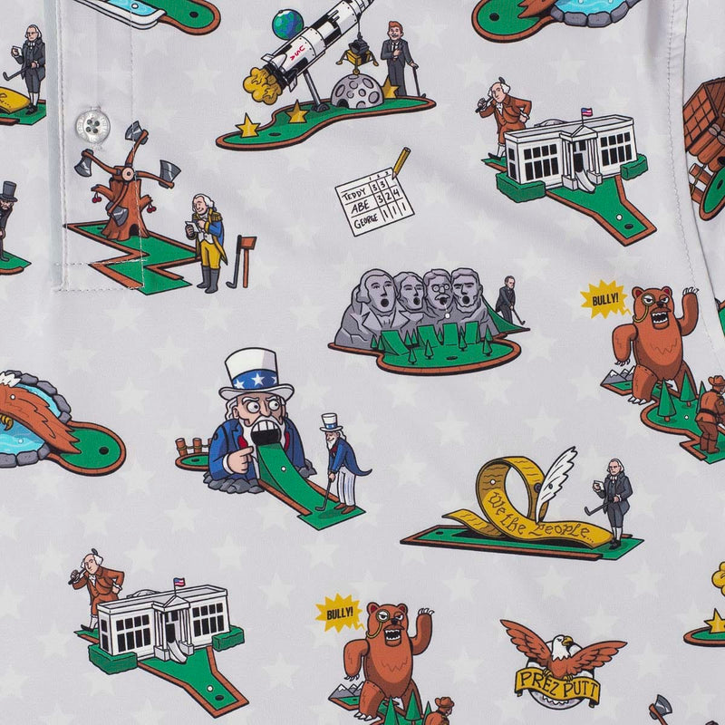 RSVLTS POTUS Putt-Putt All-Day Polo in Gray — detail 3