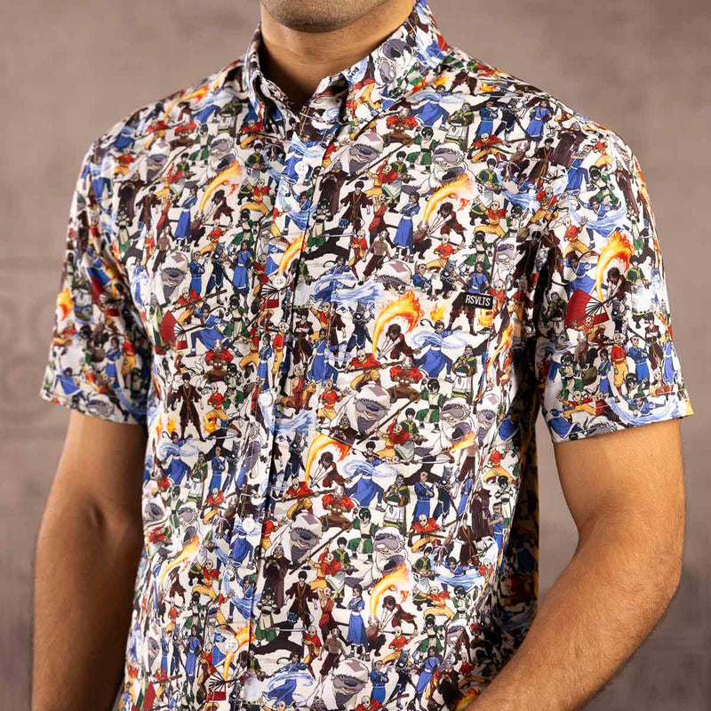 RSVLTS The Aang Gang KUNUFLEX Short Sleeve Shirt in Multicolor — detail 2