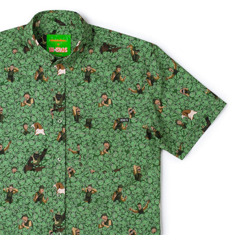 RSVLTS My Cabbages! KUNUFLEX Short Sleeve Shirt in Green — front view