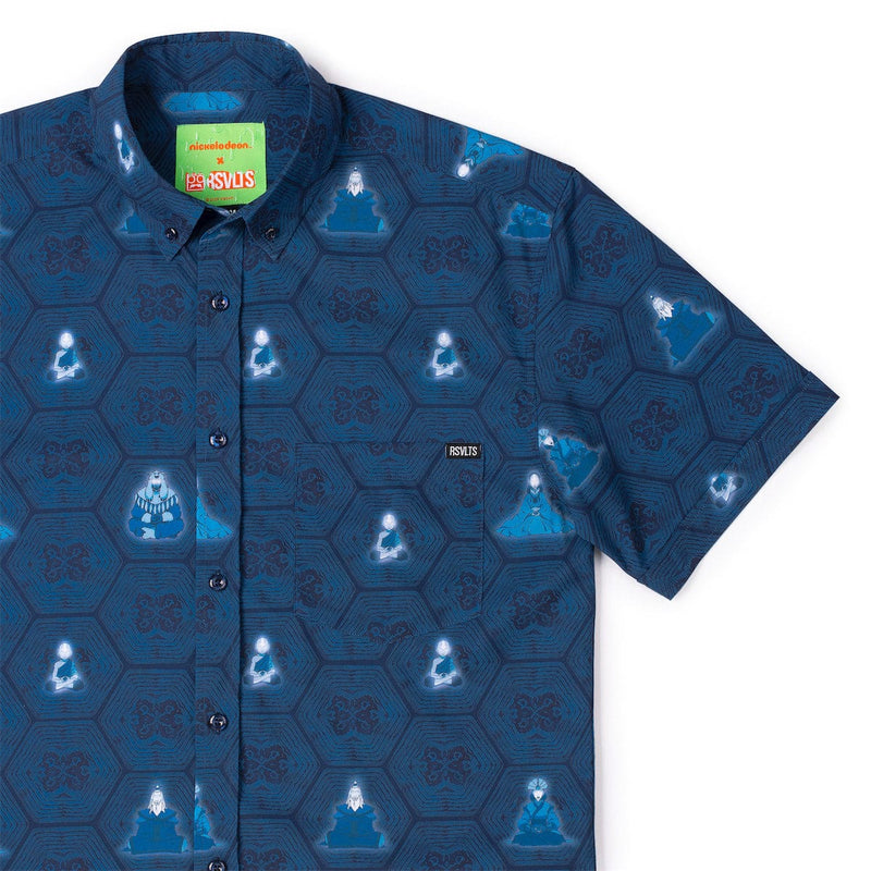 RSVLTS This Is Your Destiny KUNUFLEX Short Sleeve Shirt in Blue — front view