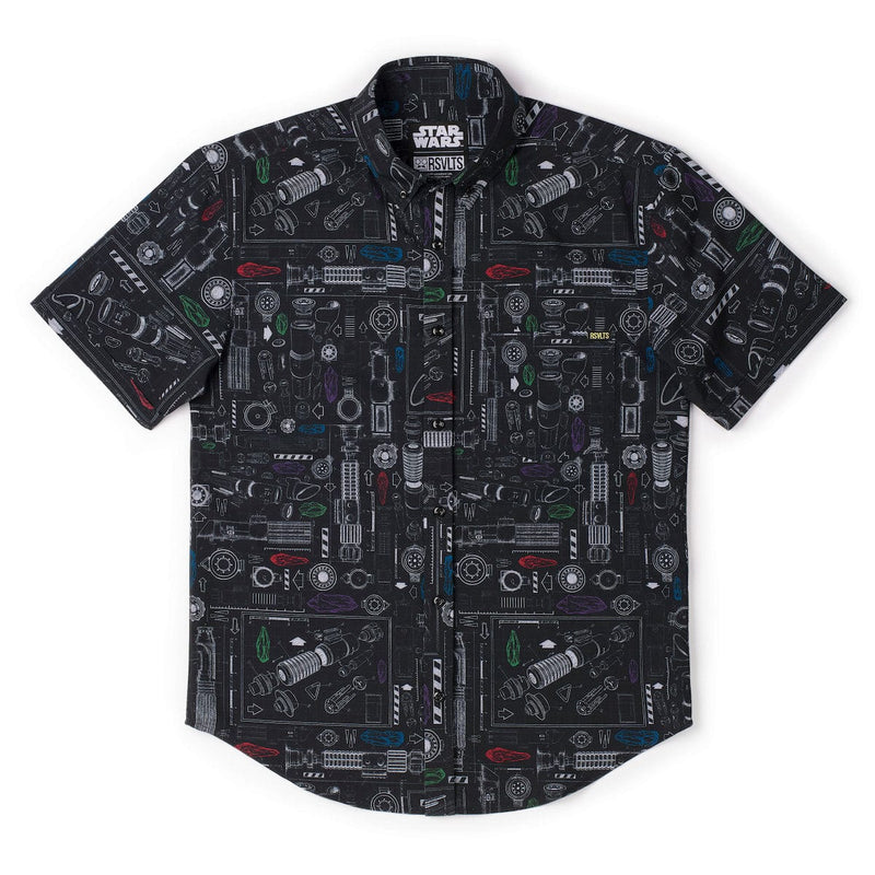 RSVLTS Saber Schematics KUNUFLEX Short Sleeve Shirt in Black — detail 3