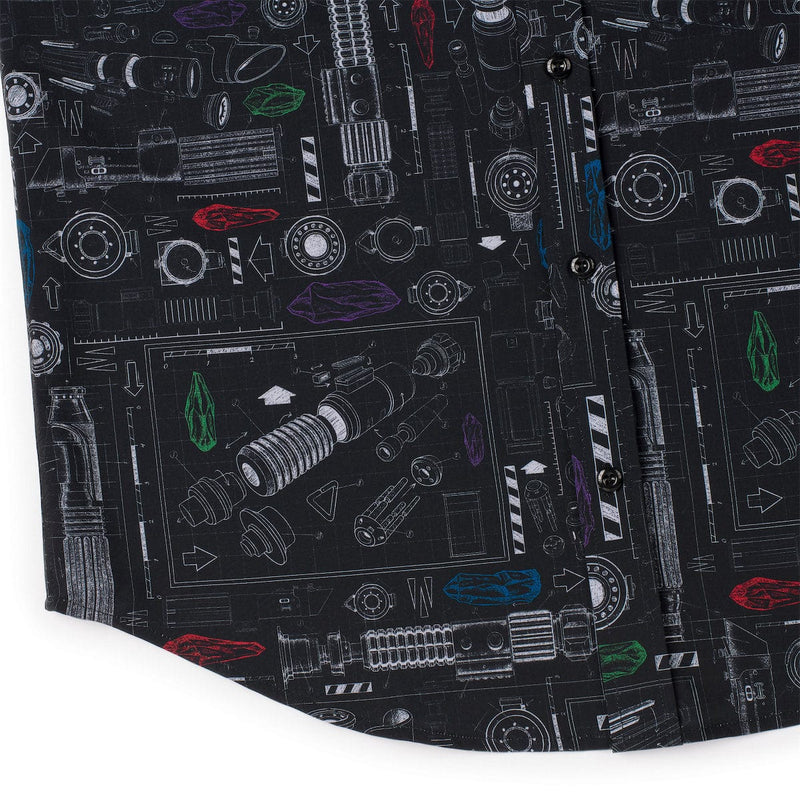 RSVLTS Saber Schematics KUNUFLEX Short Sleeve Shirt in Black — detail 4
