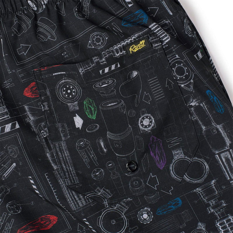 RSVLTS Saber Schematics Hybrid Shorts in Black — detail 3