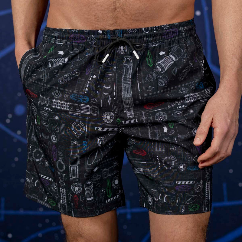 RSVLTS Saber Schematics Hybrid Shorts in Black — detail 4