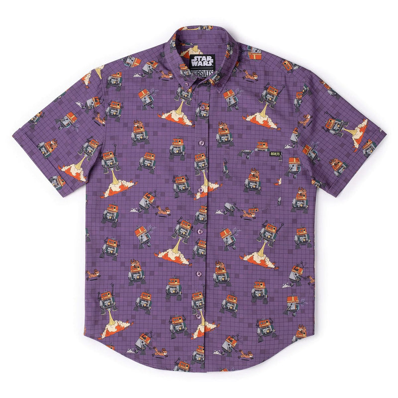 RSVLTS Chop & Loth KUNUFLEX Short Sleeve Shirt in Purple — detail 5