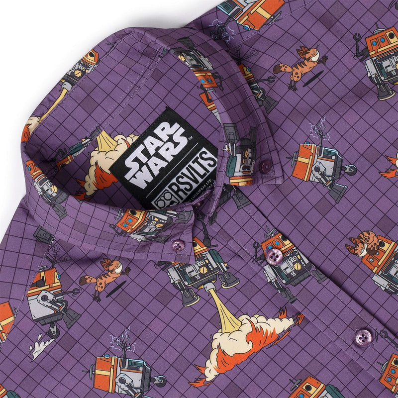 RSVLTS Chop & Loth KUNUFLEX Short Sleeve Shirt in Purple — detail 6