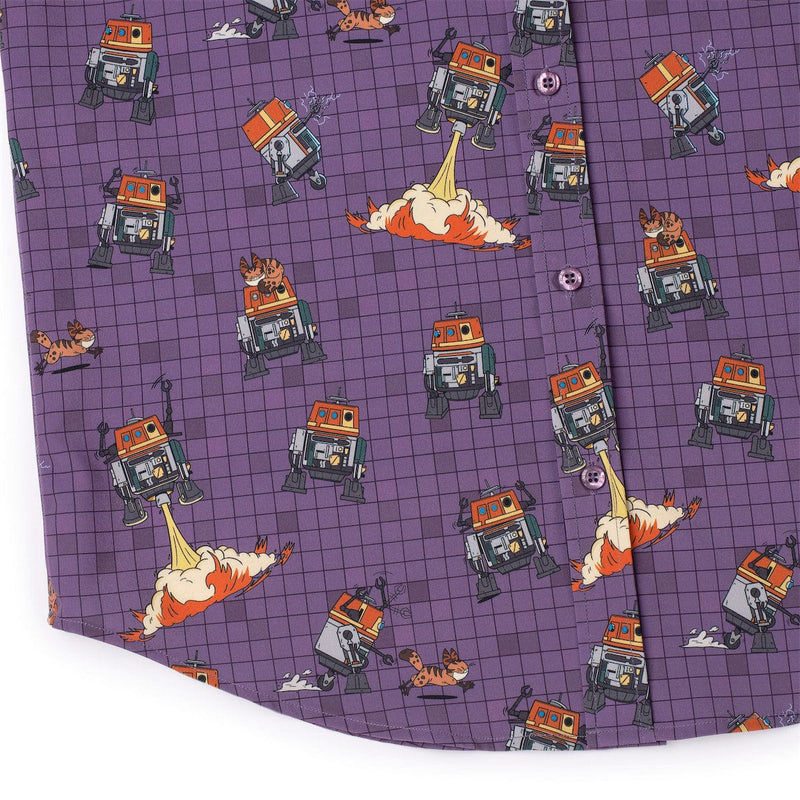 RSVLTS Chop & Loth KUNUFLEX Short Sleeve Shirt in Purple — detail 7