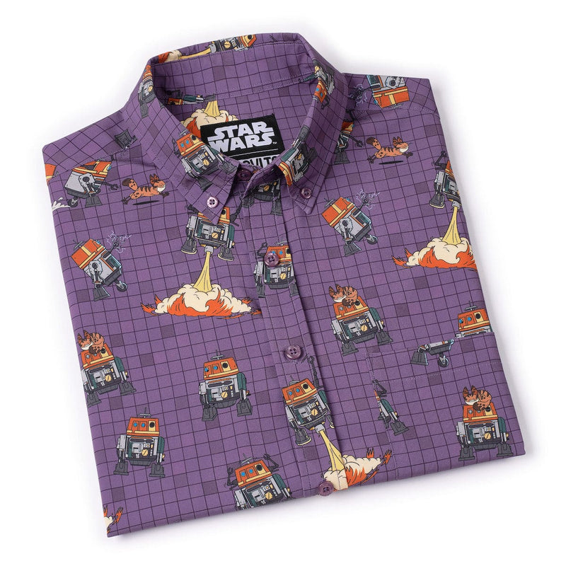 RSVLTS Chop & Loth KUNUFLEX Short Sleeve Shirt in Purple — detail 8