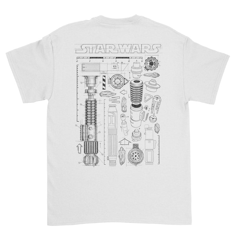 RSVLTS Saber Schematics Crewneck Tee in White — detail 3