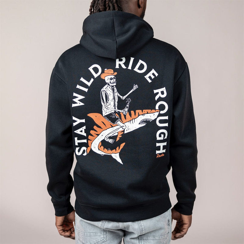 RSVLTS Stay Wild Tiger Shark Classic Hoodie in Black — detail 5