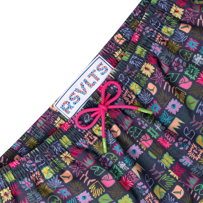 RSVLTS Scribble Squares Hybrid Shorts in Multicolor — detail 3