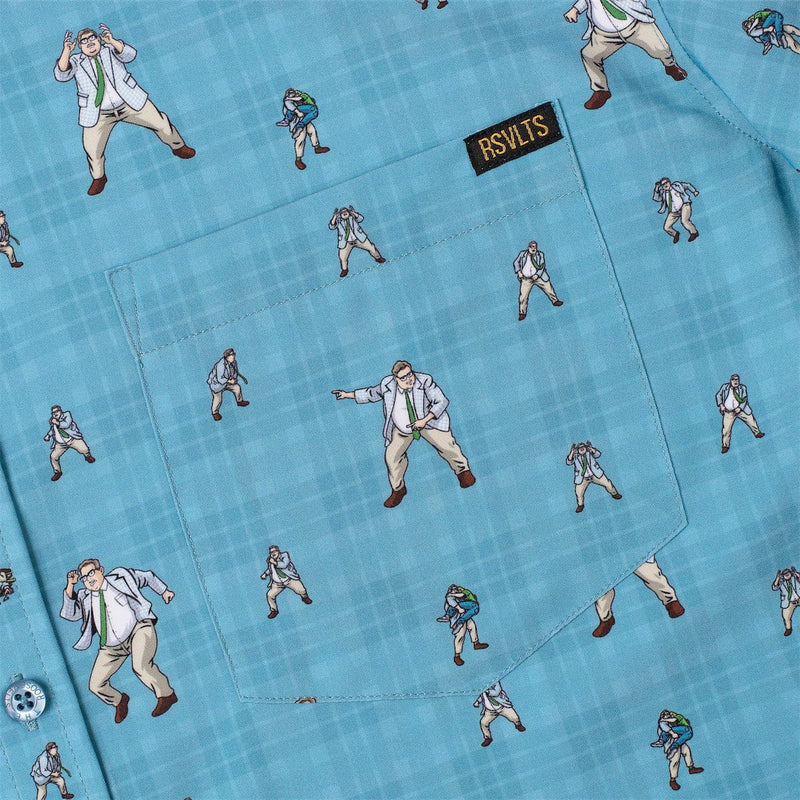 RSVLTS Down by the River KUNUFLEX Short Sleeve Shirt in Blue — detail 3