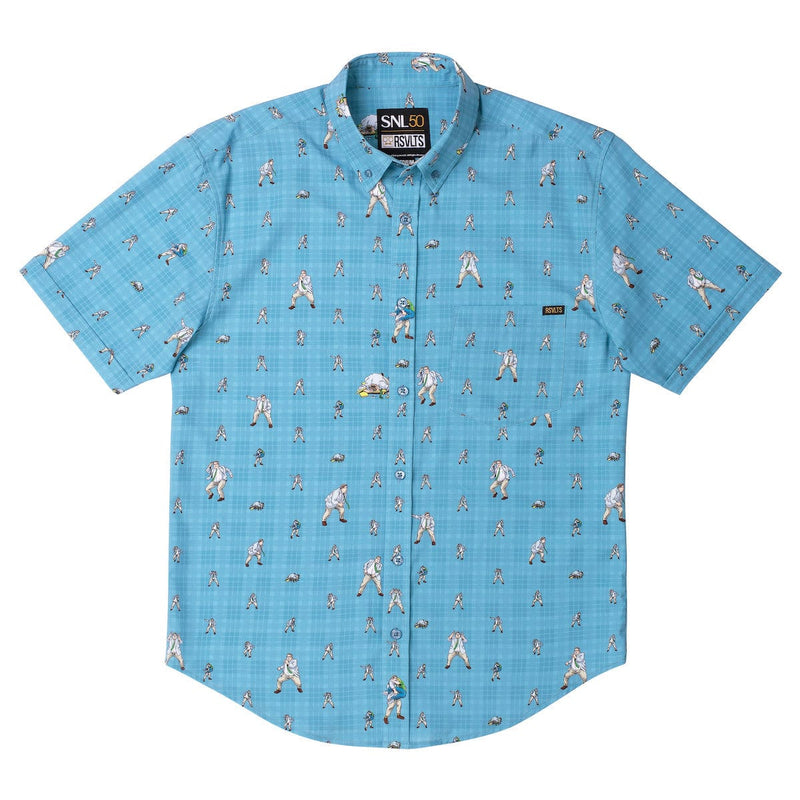 RSVLTS Down by the River KUNUFLEX Short Sleeve Shirt in Blue — detail 5