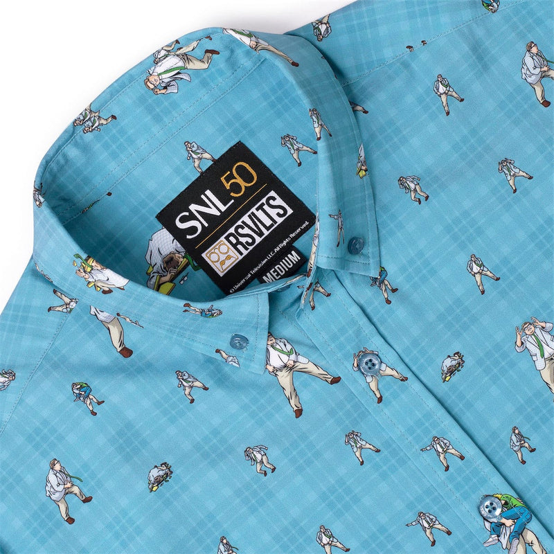 RSVLTS Down by the River KUNUFLEX Short Sleeve Shirt in Blue — detail 6