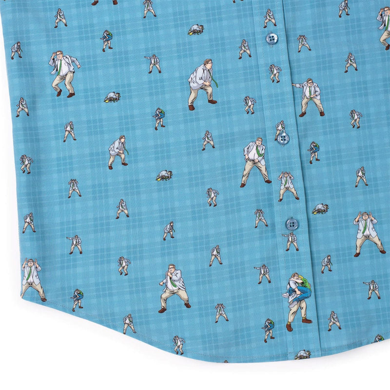 RSVLTS Down by the River KUNUFLEX Short Sleeve Shirt in Blue — detail 7