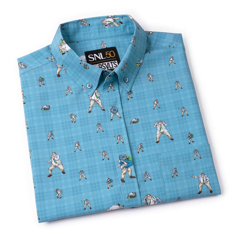 RSVLTS Down by the River KUNUFLEX Short Sleeve Shirt in Blue — detail 8