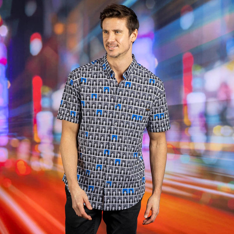 RSVLTS Jake & Elwood KUNUFLEX Short Sleeve Shirt in Black — detail 2