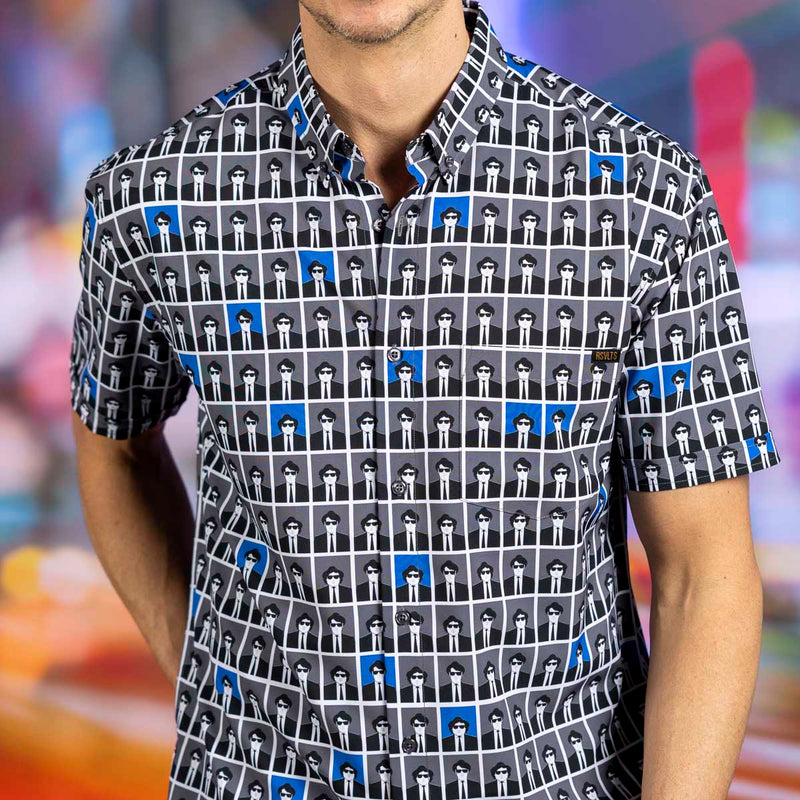 RSVLTS Jake & Elwood KUNUFLEX Short Sleeve Shirt in Black — detail 4