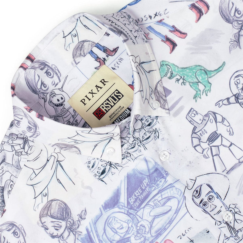 RSVLTS Toy Story-Board KUNUFLEX Short Sleeve Shirt in Gray — detail 3