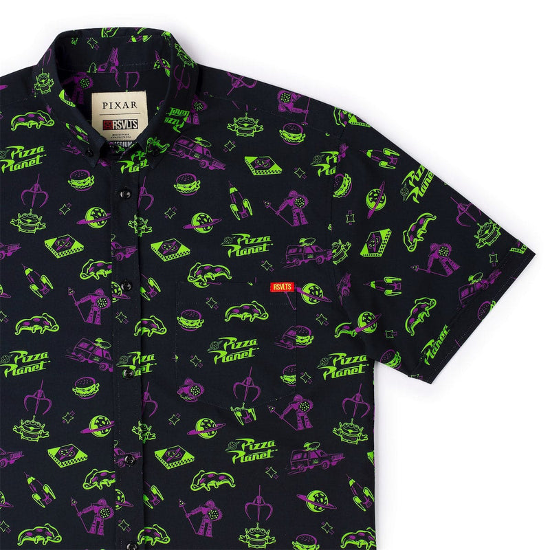 RSVLTS Cleared to Enter KUNUFLEX Short Sleeve Shirt in Black — front view