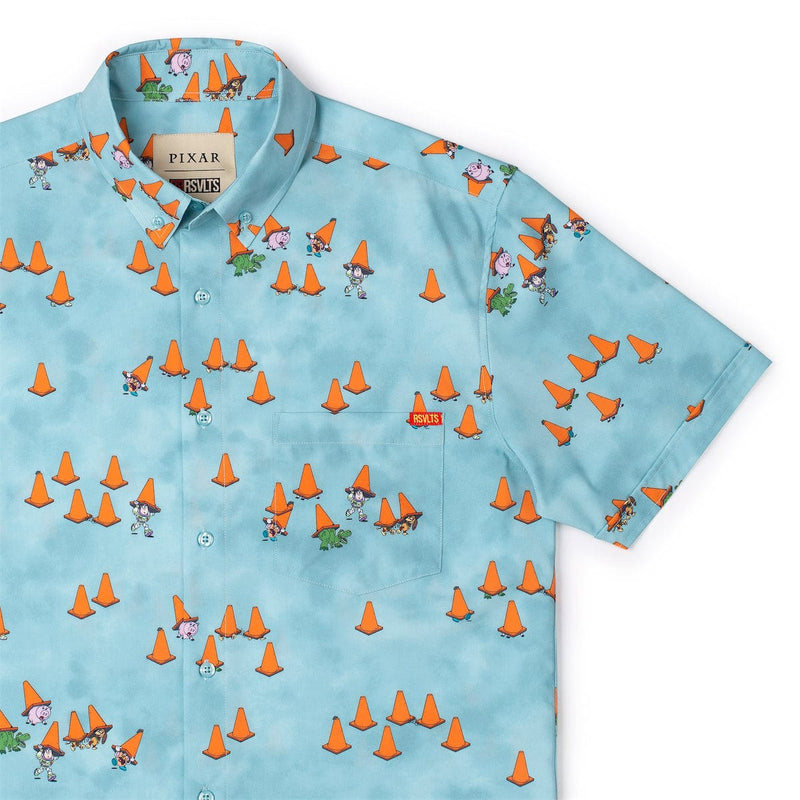 RSVLTS DROP! KUNUFLEX Short Sleeve Shirt in Blue — front view