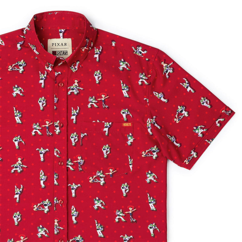 RSVLTS Spanish Mode KUNUFLEX Short Sleeve Shirt in Red — front view