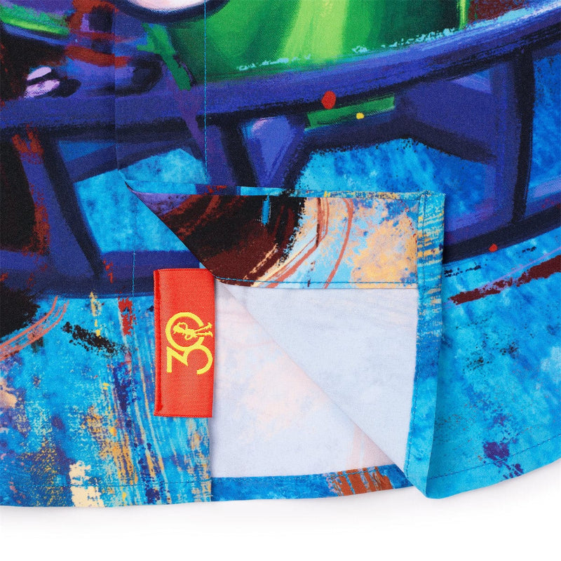 RSVLTS Escaping Scud KUNUFLEX Short Sleeve Shirt in Blue — detail 3