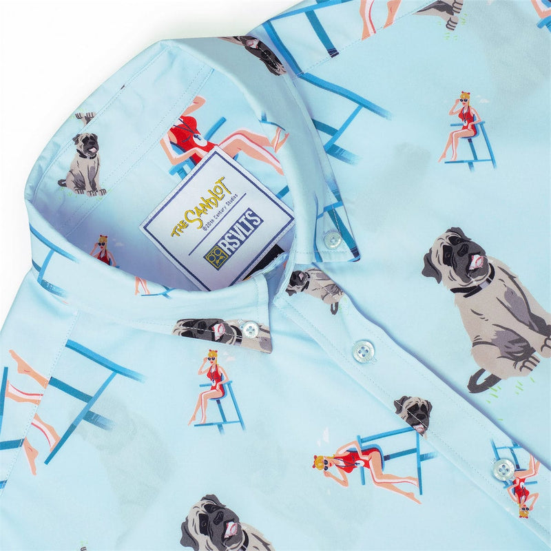 RSVLTS Wendy Peffercorn and the Beast KUNUFLEX Short Sleeve Shirt in Blue — detail 2
