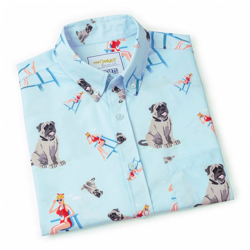 RSVLTS Wendy Peffercorn and the Beast KUNUFLEX Short Sleeve Shirt in Blue — detail 3