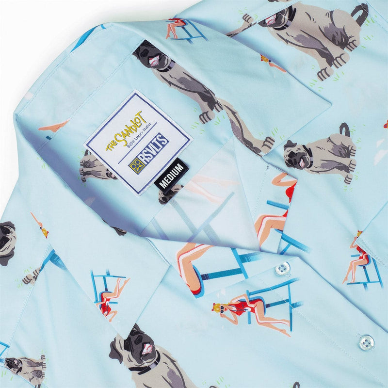 RSVLTS Wendy Peffercorn and the Beast Women's KUNUFLEX Short Sleeve Shirt in Blue — detail 2