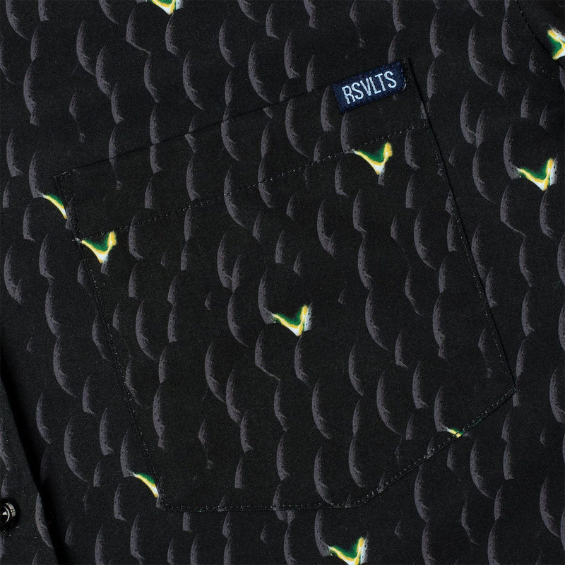 RSVLTS Hatching Horrors KUNUFLEX Short Sleeve Shirt in Black — detail 2