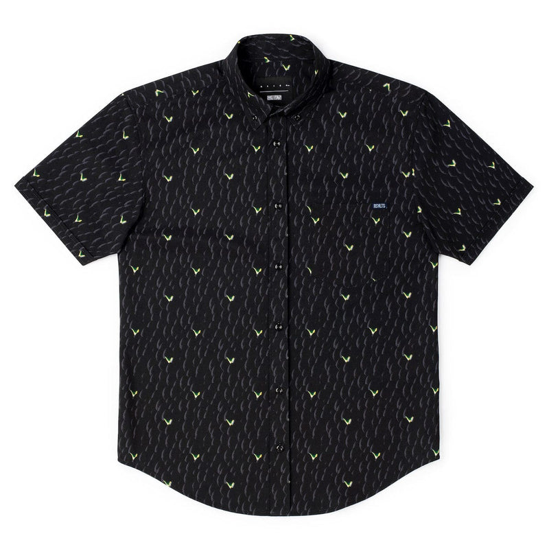 RSVLTS Hatching Horrors KUNUFLEX Short Sleeve Shirt in Black — detail 3