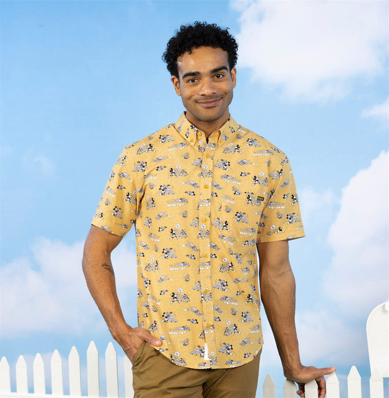 RSVLTS Mouse's Best Friend KUNUFLEX Short Sleeve Shirt in Yellow — detail 2
