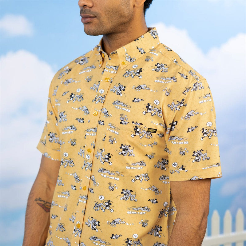 RSVLTS Mouse's Best Friend KUNUFLEX Short Sleeve Shirt in Yellow — detail 4