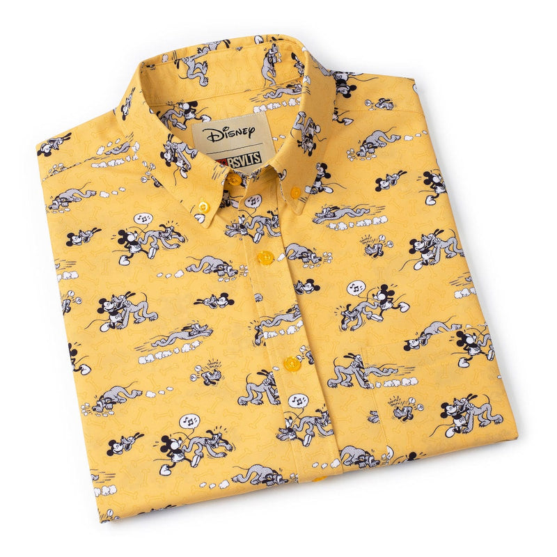 RSVLTS Mouse's Best Friend KUNUFLEX Short Sleeve Shirt in Yellow — detail 8