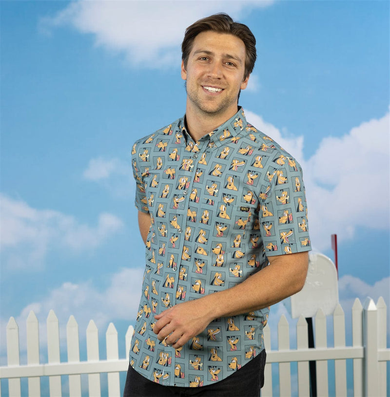 RSVLTS Portraits of a Pup KUNUFLEX Short Sleeve Shirt in Green — detail 2