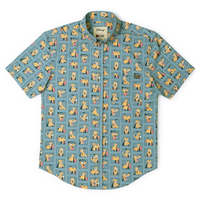 RSVLTS Portraits of a Pup KUNUFLEX Short Sleeve Shirt in Green — detail 5