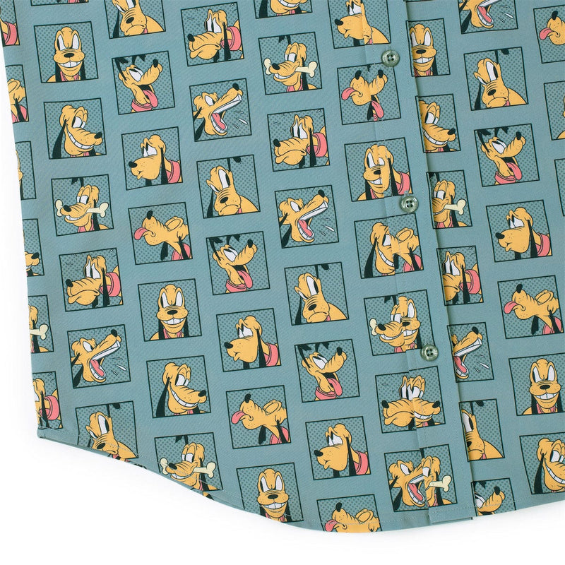 RSVLTS Portraits of a Pup KUNUFLEX Short Sleeve Shirt in Green — detail 7